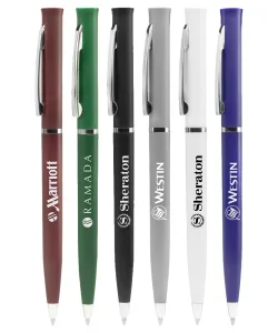 Hotel Desk Twister Pen with Silver Trim 