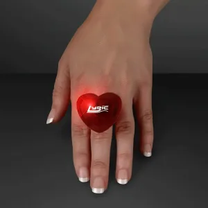 Huge Gem Flashing Heart Rings