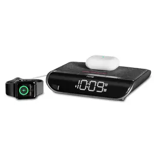 iHome Powervalet 2 In 1 Qi Wireless and Usb Charging Alarm Clock - Black