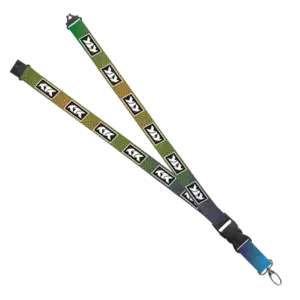 IMPORT Maverick 1" Dye-Sublimated Lanyard w/ Slide Buckle Release, Silver Metal Oval & Convenience Release