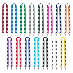 IMPORT Rush 1" Polyester 2-Ended Lanyard with Dual Sewn Silver Metal Split-Ring