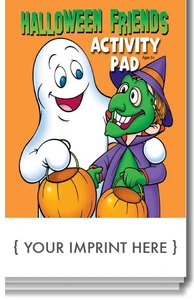 Imprinted Halloween Friends Kids Activity Pad - Free Shipping Included