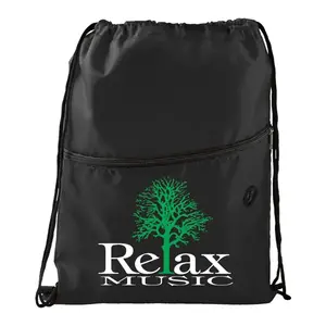 Custom Insulated Drawstring Bag with Zippered Pocket