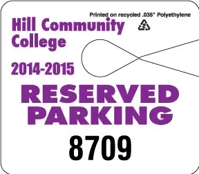 Jumbo Hang Tag Parking Permit (.035" Recycled White Polyethylene)