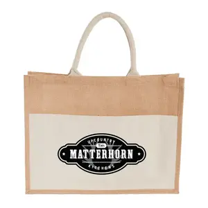 Personalized Jute and Recycled Cotton Shopper Tote