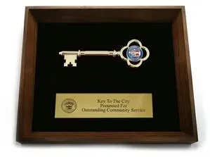 Custom Printed Key to the City Shadow Box