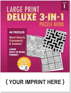 LARGE PRINT Deluxe 3-in-1 Puzzle Book Pack
