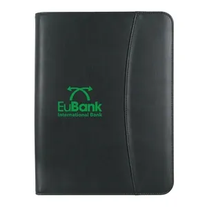 Leather Look Zippered Portfolio w/ Calculator