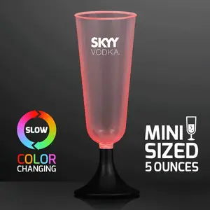 LED Mini Champagne Glass Sippers, Slow Color Change