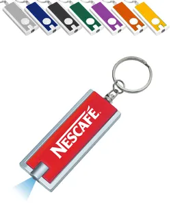 LED Rectangle Keychain with Epoxy Dome Label