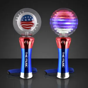 Light Up Magic Spinning American Flags