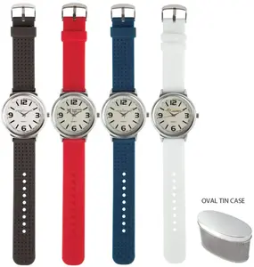 Fashionable Custom Logo Watch with Rubber Strap