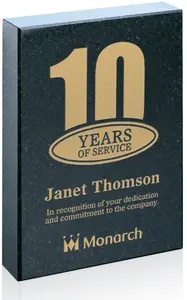 Custom Engraved 3x4 Black Granite Maribel Years of Service Recognition Award