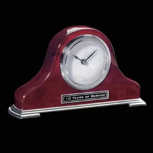 Customizable Rosewood-Finish Clock for Business Gifts