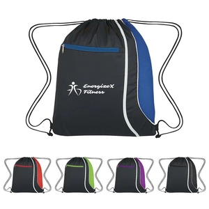 Mesh-Accented Drawstring Knapsack