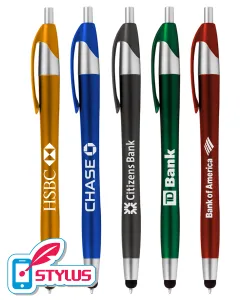 Metallic Silver Elegant Stylus Clicker Pen