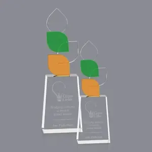 Custom Crystal Michelina Award: Green & Amber