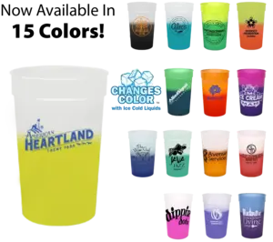 22 oz Color Changing Stadium Cup with Optional Lid - Customizable Promotional Drinkware