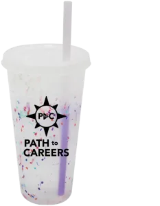 Mood 26 oz. Rainbow Confetti Tumbler with Lid and Straw