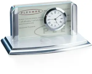 Moreland Clock & Card Holder - Customizable Desk Accessory