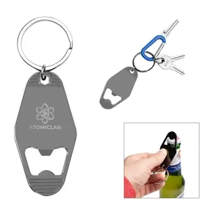 Motel Style Metal Key Tag With Bottle Opener