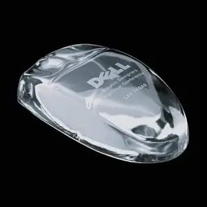 Custom 24% Lead Crystal Mouse Paperweight with Logo