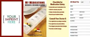 My Medications - Medical Record Keeper Pocket Pamphlet