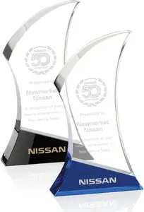 Optical Crystal Nerina Award with Slanted Base