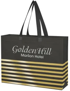 Non-Woven Horizontal Stripe Tote Bag