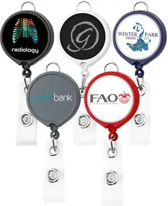 Custom Logo Badge Reel with Lanyard Attachment