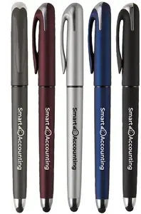 Personalized Velvet-Touch Gel Pen with Stylus
