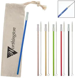 Park Avenue Stainless Straw Kit with Cotton Pouch