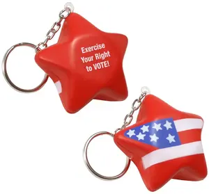 Branded Patriotic Star Stress Keychain