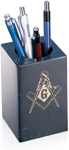 Black Marble Custom Pencil Holder - Handmade for Your Business