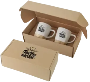 Personalized Ceramic Mug Gift Set with Removable Bamboo Coaster – Two 11 Oz. Mugs