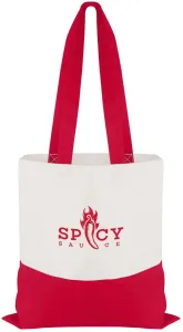 Personalized Flat Tote with Colored Accent Handles