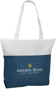 Personalized Two-Tone Zippered Tote - Poly Pro