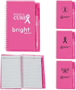 Custom Pink Ribbon Notebook Set