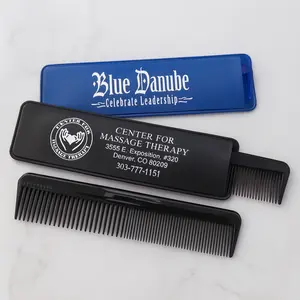 Pocket Comb with Custom Slide-In Vinyl Case (Blue & Black)
