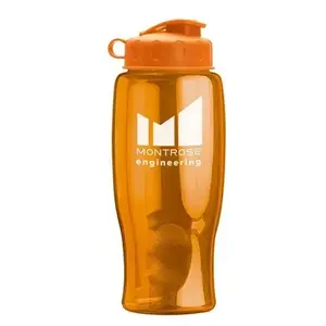 Custom Logo Poly-Pure - 27 oz. Transparent Bottle with Flip Lid