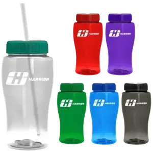 Personalized Transparent Bottle (18 oz) with Straw Lid