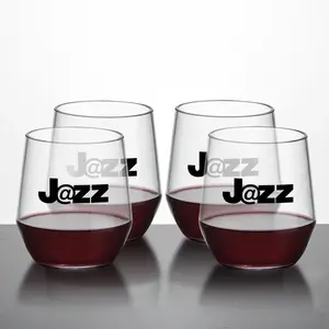 Unbreakable 15oz Tritan Stemless Poolside Wine Glasses Set