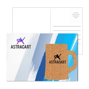 Post Card with Beer Mug Cork Coaster