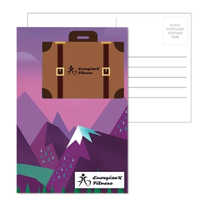 Post Card With Full-Color Suitcase Luggage Tag