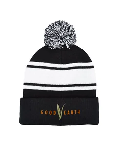 Prime Line Knit Beanie With Pom Pom