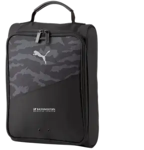 Custom Puma Golf Shoe Bag (Polyester, Reflective Cat Logo, Black Camo, Metal Eyelets, Two Way Zip)