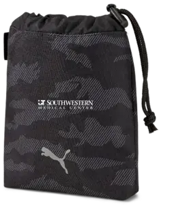 Custom Puma Golf Valuables Pouch – Reflective Cat Logo, Black Camo, Top Cinch Closure