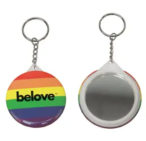 Custom Rainbow Mirror Key Chain