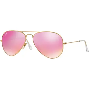 Ray-Ban Aviator Sunglasses: Cyclamen Flash 58/14/135