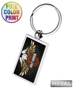 Rectangle Shaped Metal Keychain with Full Color Dome